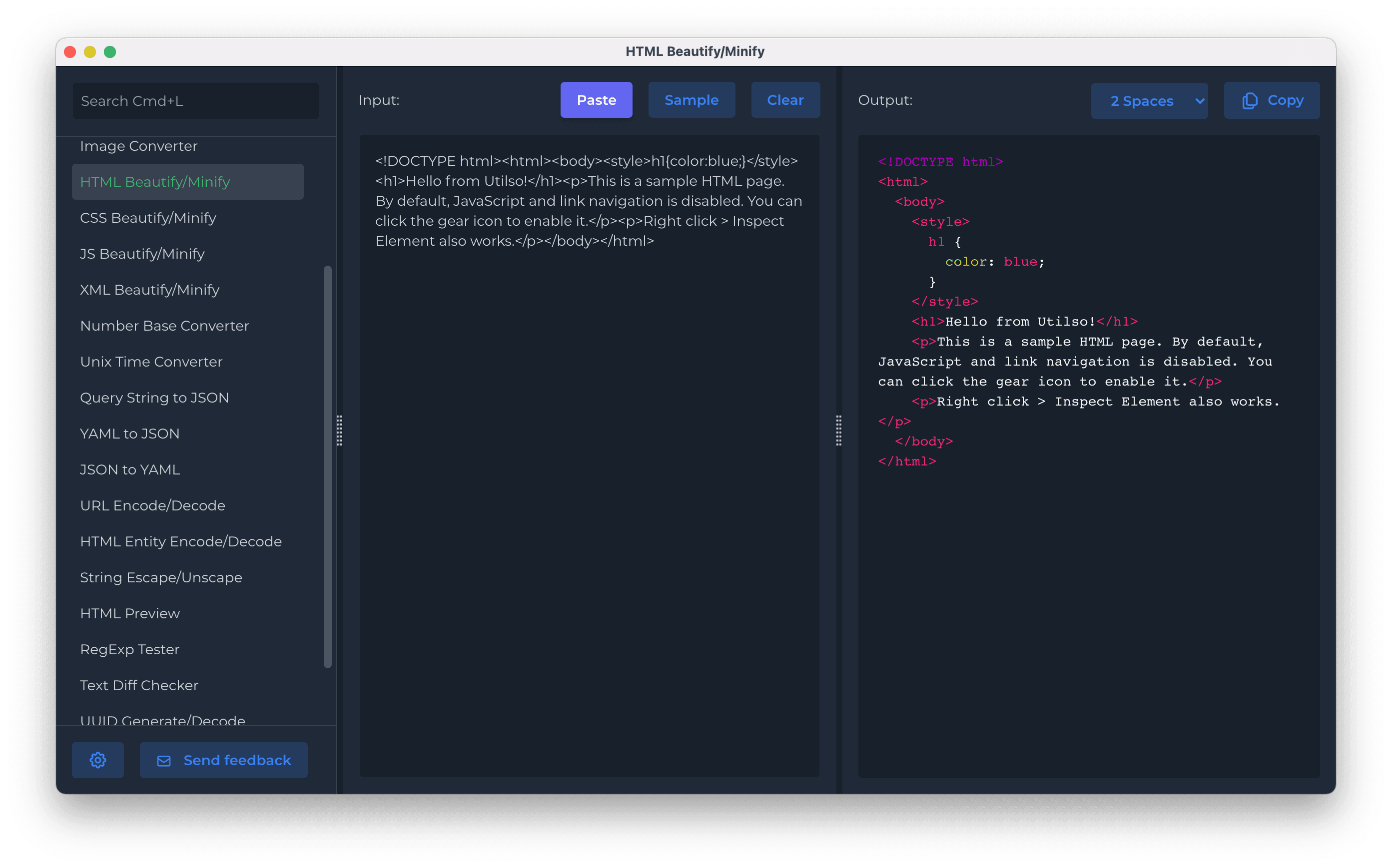 HTML Beautify/Minify