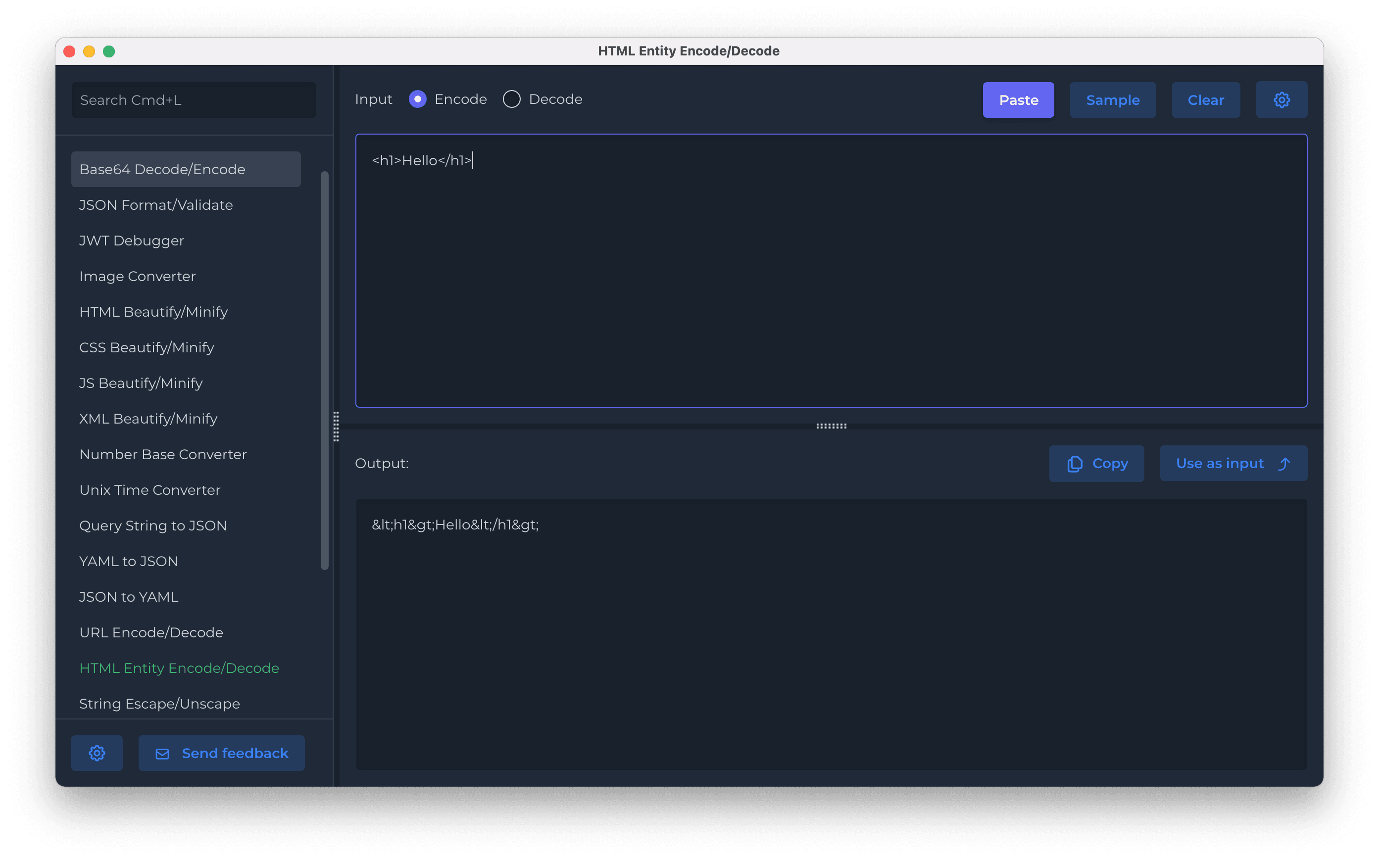 HTML Entity Encode/Decode