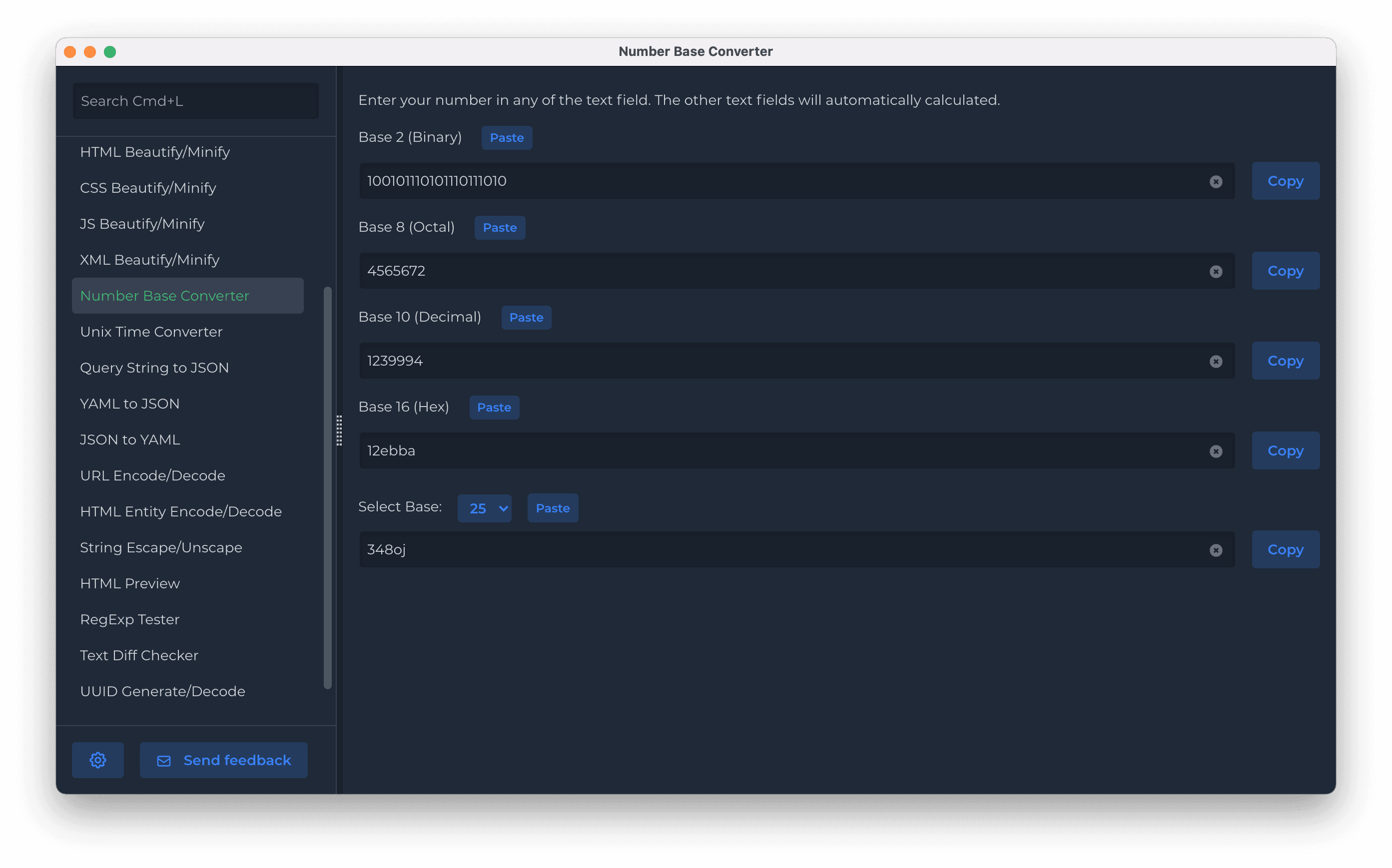 Number base converter
